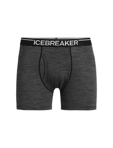 Men's Icebreaker Merino Anatomica Boxers With Fly Underwear Gritstone Heather | CA 1641DFMN